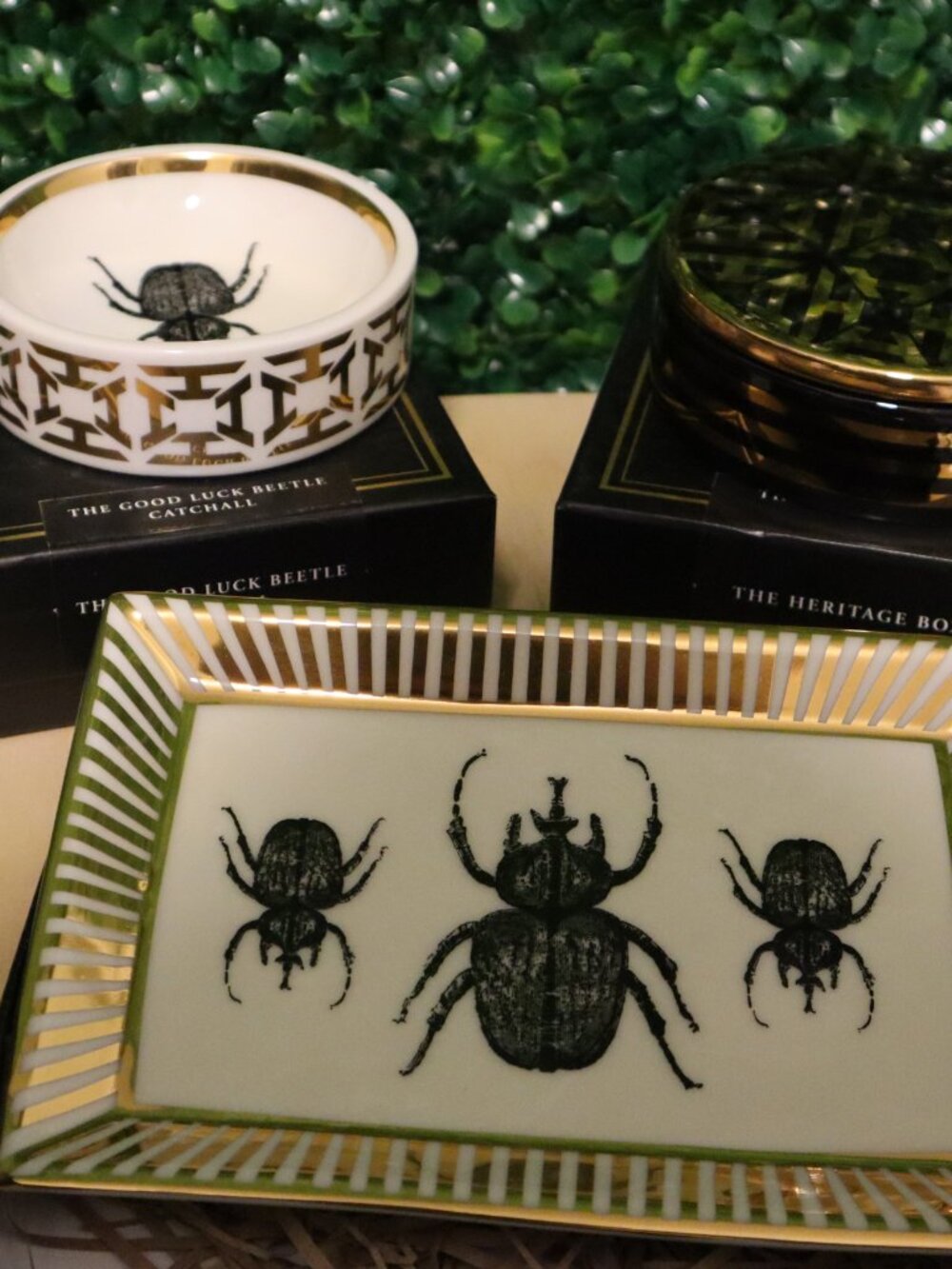 Johnathan Adler for India Hicks Beetle Collection, 3 Piece Set, Tray Catchall - Picture 2 of 8